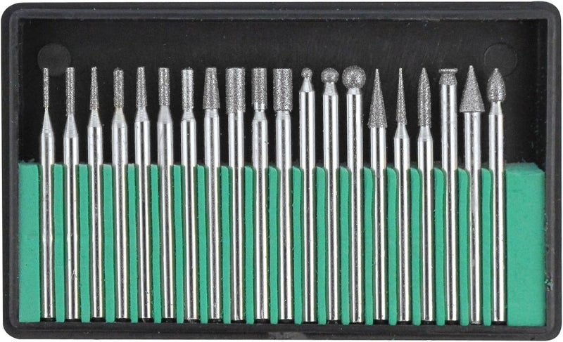 SE Diamond Burr Set (20 PC.) - DT220R for Precision Cutting and Engraving - Image 2